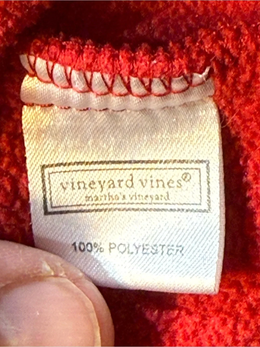 Vineyard Vines Men XL Red Navy Fleece 1/4 Zip Preppy Gorpcore Pullover